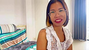 petite thai screams wild from fast pounding cumshot