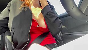 😍 italian milf artemisia love flashes huge tits on horny car ride 🚗💦