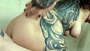 My friend gifts my bareback ass to her boy pounding wet tattooed hole