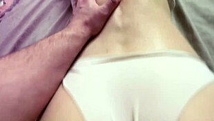 Stepdaughter's huge nipples beg for intense ass massage grip