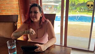 Colombian housewife slurps big black cock before creampie fuck