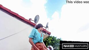 AMAZING! Reality MILF Dasani Fucks ROOFER On Her MIAMI Home!