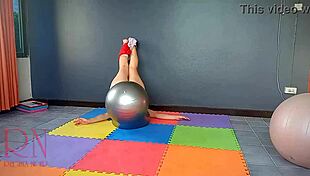 Nude yoga babe regina noir rips leotard for acrobatic gym fuck!