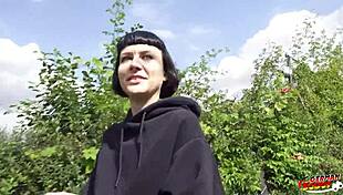 German scout picks up tall skinny French Delfine Dahlia for raw casting bang