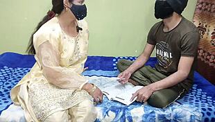 indian tharki teacher fucks hot student doggystyle in dorm with dirty hindi audio
