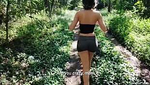 hot stepdaughter teases until virgin ass fucked deep in woods by stepdad vagninho