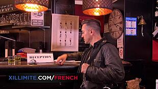 sultry french asian lures random guy for anal in bathroom heat