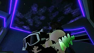 perrita sneaks a taste of that massive verga while roblox music plays teasingly