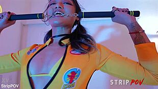 Channy Crossfire strips teases shakes huge ass gives lapdance in strippov trailer