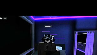 perrita sneaks a taste of that massive verga while roblox music plays teasingly