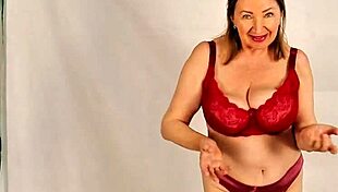 hot granny strips huge natural tits pussy closeup