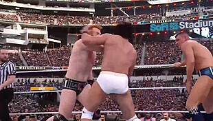 gunther vs sheamus vs drew mcintyre fights for intercontinental championship at wrestlemania 39