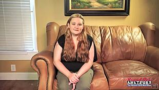 Big titted ginger coed Rose rims deep and gulps every drop of hot cum!!