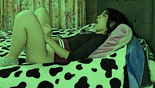 Mysterious red skirt Laura caught masturbating spanked fucked against wall