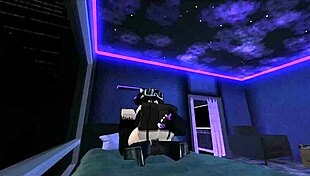 perrita sneaks a taste of that massive verga while roblox music plays teasingly