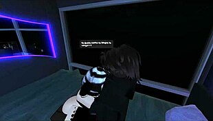 perrita sneaks a taste of that massive verga while roblox music plays teasingly