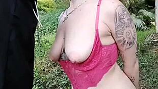 provoke husband? raw fucking stranger bareback in forest no condom