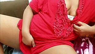 the sexy indian aunty sways her curves teasingly close