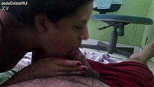 Friend Sneaks Blowjob While Hubby Labors Nearby