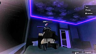 perrita sneaks a taste of that massive verga while roblox music plays teasingly