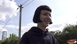 German scout picks up tall skinny French Delfine Dahlia for raw casting bang