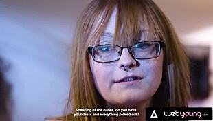 nerdy redhead amber stark seduces bestie allie in hot lesbian play