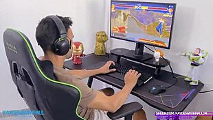Gamer boy's 3some fantasy turns real