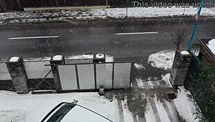 Laura Quest shivers with thrill in snowy public flash tease