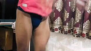 my heart races showing off my tiny clitty workout skills to boyfriend on video call