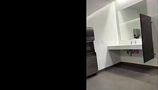 exhibitionist slut squirts wildly in public toilet outdoors