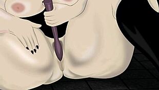 Chubby bbw maid squats on floor rubbing her fat tits and ass to masturbate