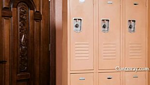 Coco Lovelock's cheerleader rival sneaks in for secret pussy licking and scissoring