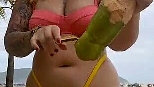 flashing my huge wet pussy on beach just begging for sneaky outdoor fun