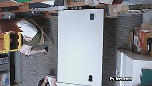 Redhead Thief Gets Drilled Hard by Mall Guard