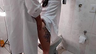 nurse rides doctor's thick cock in hospital bathroom thrill