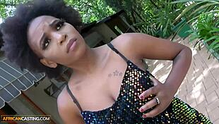 ebony model rides producer's jumbo cock after fake casting interview