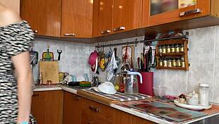 RUSSIAN HOUSEWIFE In Dress Teases Panties Before Bedroom Action
