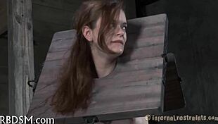 Bound Slave Teases Perverted Pussy Drilling in Rough Bondage