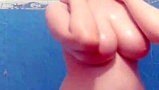 hidden cam catches milf's wet tit play in bathroom