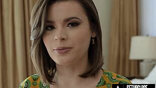 Natural Dharma Jones licks then fucks Mike Mancini till he cums on her ass up close