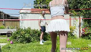 A fit college babe's tight ass takes trainer's cock straight up - no warmup needed