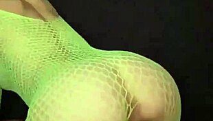Watch petite Latina Nadia Diamo twerk her hot ass in fishnets slow mo