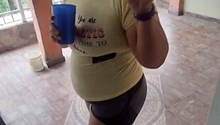 Mi Vecino's Chubby Ebony Ass Bounces on Cock Doggystyle While Wife Works!