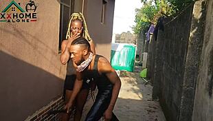 jasmine candy's such a slutty neighbor she quick-fucks outdoors behind windows