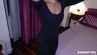 Slut begs for monster cock pounding her tight pussy