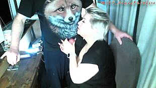 Old fox gropes young bitch's big tits on balcony she sucks gratefully 💦😈