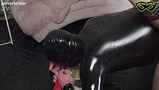 Birthday Slave Bound in Cage Licks Goddess Heels Under Femdom Torture