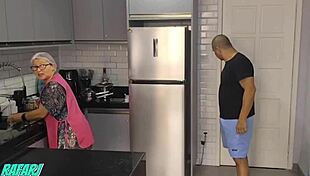 maid turns into bosses meal mid lunch brazilian milf cum facial delight