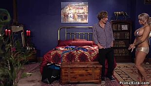 Young guy roughly fucks bound big-titted milf into submission