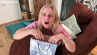 Private homemade POV dildo fisting prolapse with my fat curvy Czech milf wife huge saggy tits puffy pussy lips outdoor lingerie